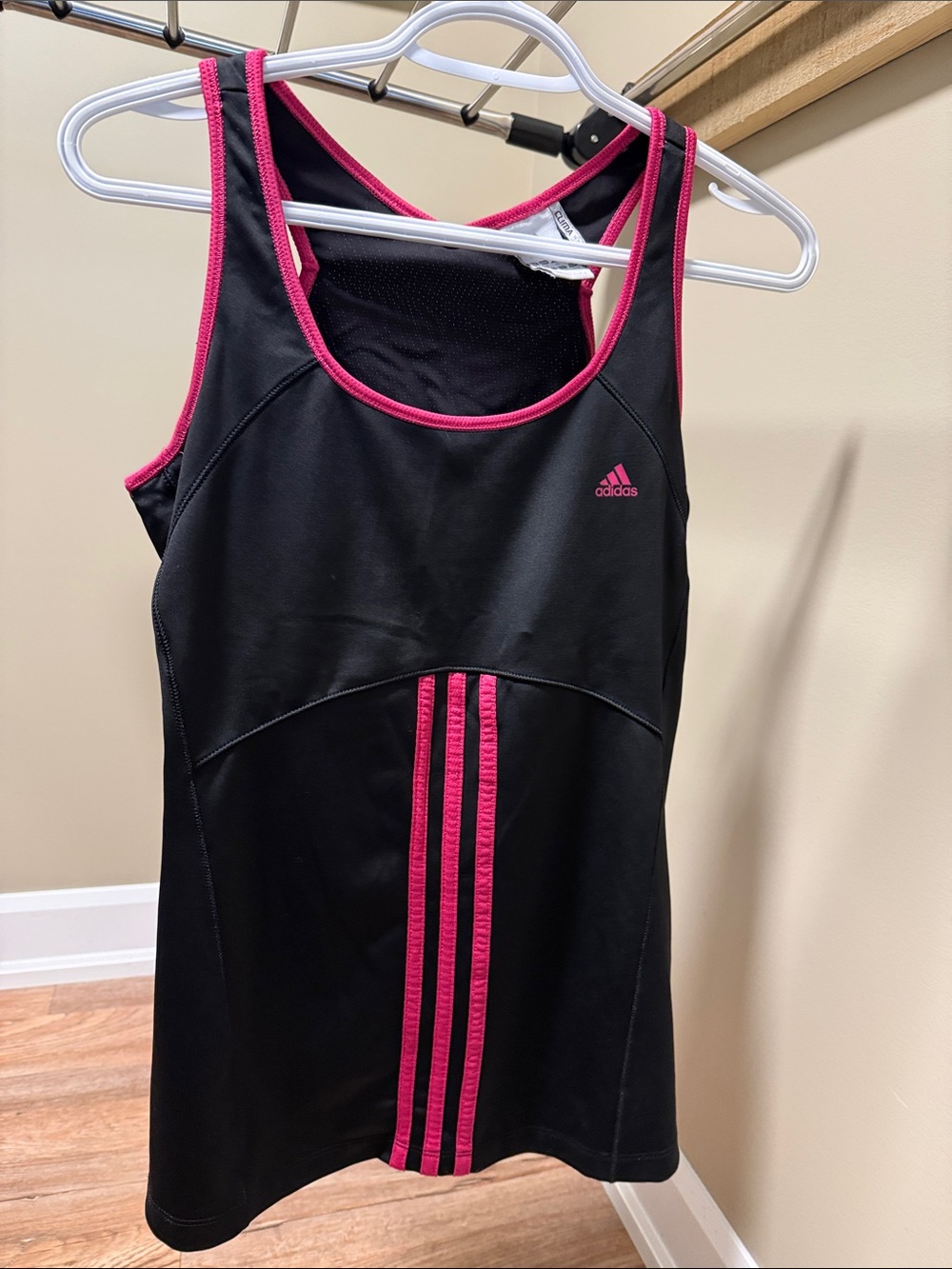 adidas Black Women's One-Piece Tank top with Pink Trim